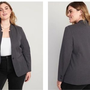 heather grey twill notch blazer XL